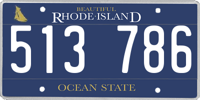 RI license plate 513786