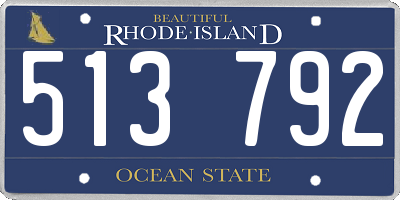 RI license plate 513792