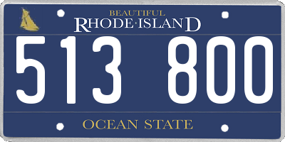 RI license plate 513800
