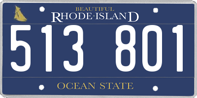 RI license plate 513801