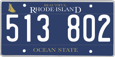 RI license plate 513802