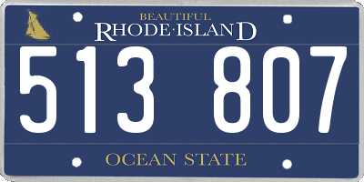 RI license plate 513807