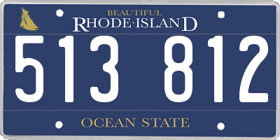 RI license plate 513812