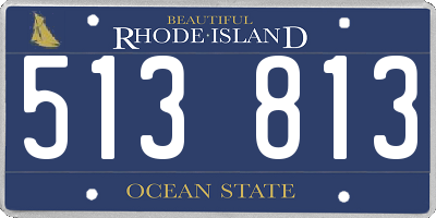 RI license plate 513813