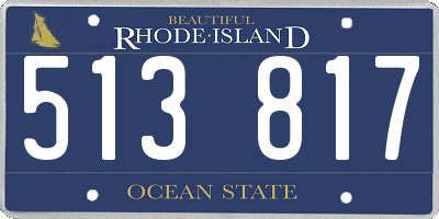 RI license plate 513817