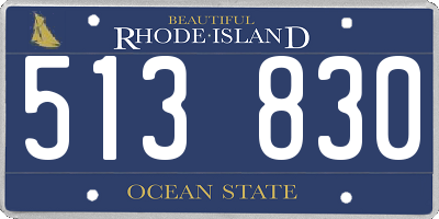 RI license plate 513830