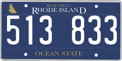 RI license plate 513833