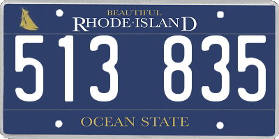 RI license plate 513835