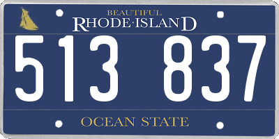 RI license plate 513837