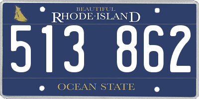 RI license plate 513862