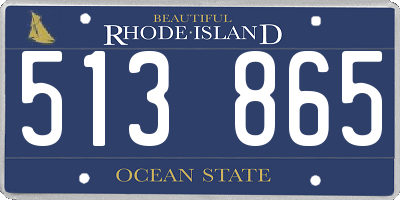 RI license plate 513865