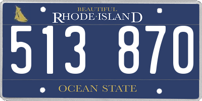 RI license plate 513870