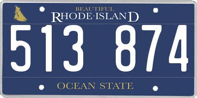 RI license plate 513874