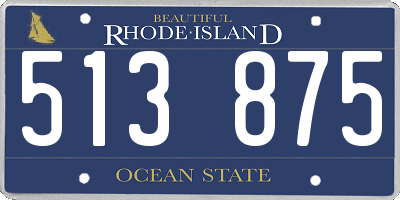 RI license plate 513875