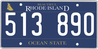 RI license plate 513890