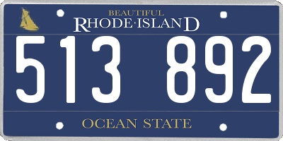 RI license plate 513892