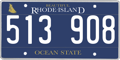 RI license plate 513908