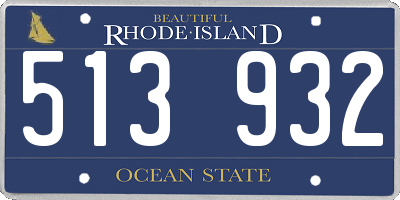 RI license plate 513932