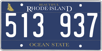 RI license plate 513937