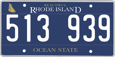 RI license plate 513939