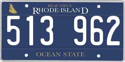 RI license plate 513962