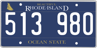 RI license plate 513980