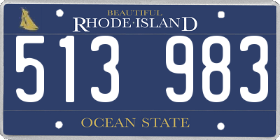 RI license plate 513983