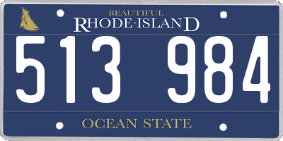 RI license plate 513984