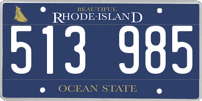 RI license plate 513985