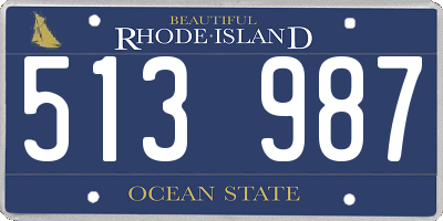 RI license plate 513987