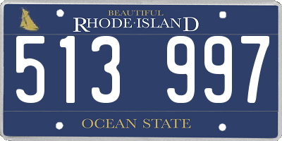 RI license plate 513997