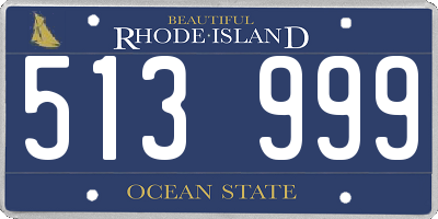 RI license plate 513999