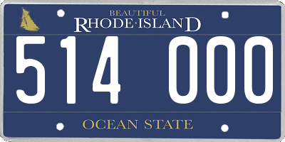 RI license plate 514000