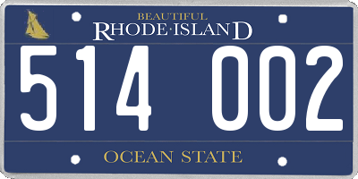 RI license plate 514002