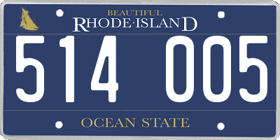 RI license plate 514005