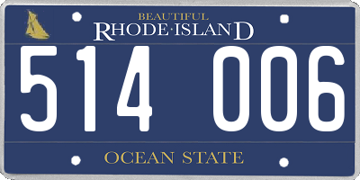 RI license plate 514006