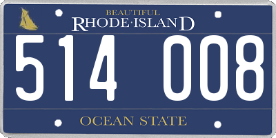 RI license plate 514008