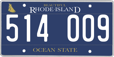 RI license plate 514009