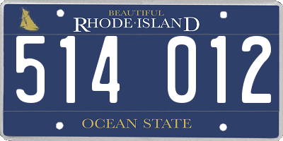 RI license plate 514012
