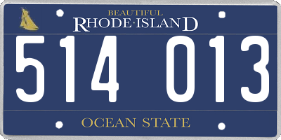 RI license plate 514013