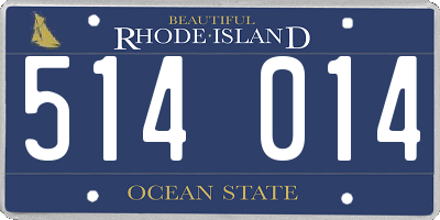 RI license plate 514014