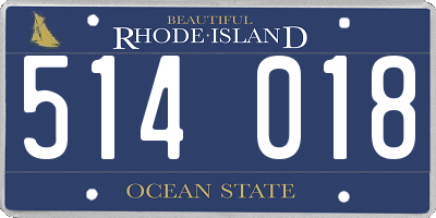 RI license plate 514018
