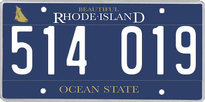 RI license plate 514019