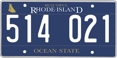 RI license plate 514021