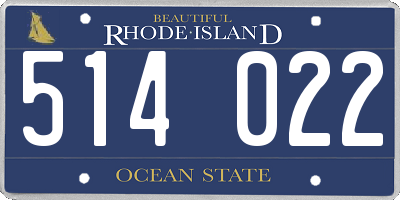 RI license plate 514022