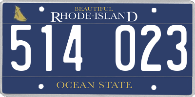 RI license plate 514023