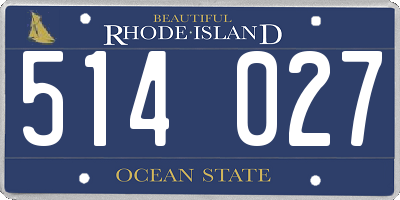RI license plate 514027