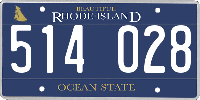 RI license plate 514028
