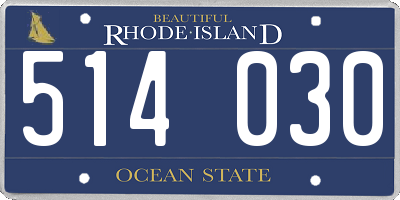 RI license plate 514030