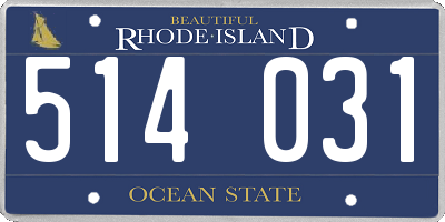 RI license plate 514031